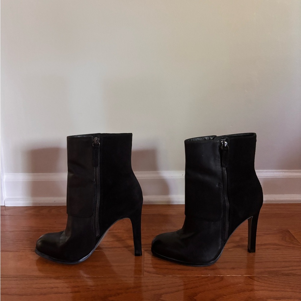 Elegant Leather Black Ankle Boots